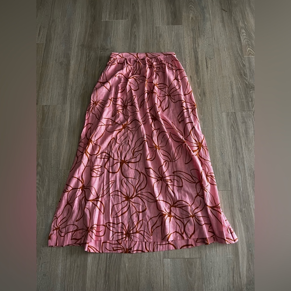 NWT Petal & Pup Women's Kasey High Waisted Maxi  Skirt Pink Floral - Medium - Picture 2 of 8